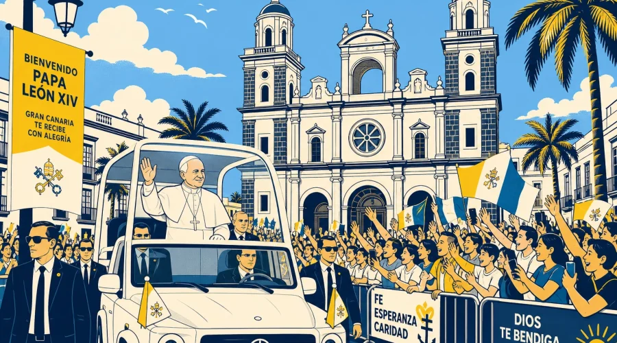 Alerta máxima en la capital grancanaria por la histórica visita del Papa León XIV