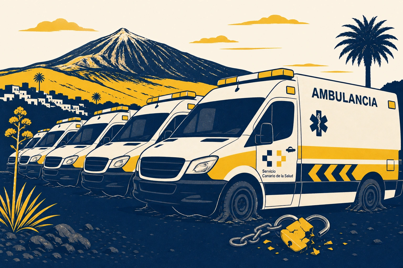 Ametrallamiento de ruedas y cerraduras selladas: el asalto a las ambulancias de Tenerife que truncó 59 tratamientos