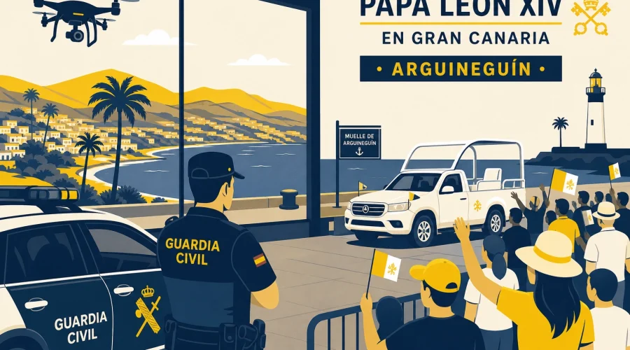 Arguineguín, fortaleza papal: 600 guardias civiles y 12 unidades de élite para un operativo nunca visto en Canarias