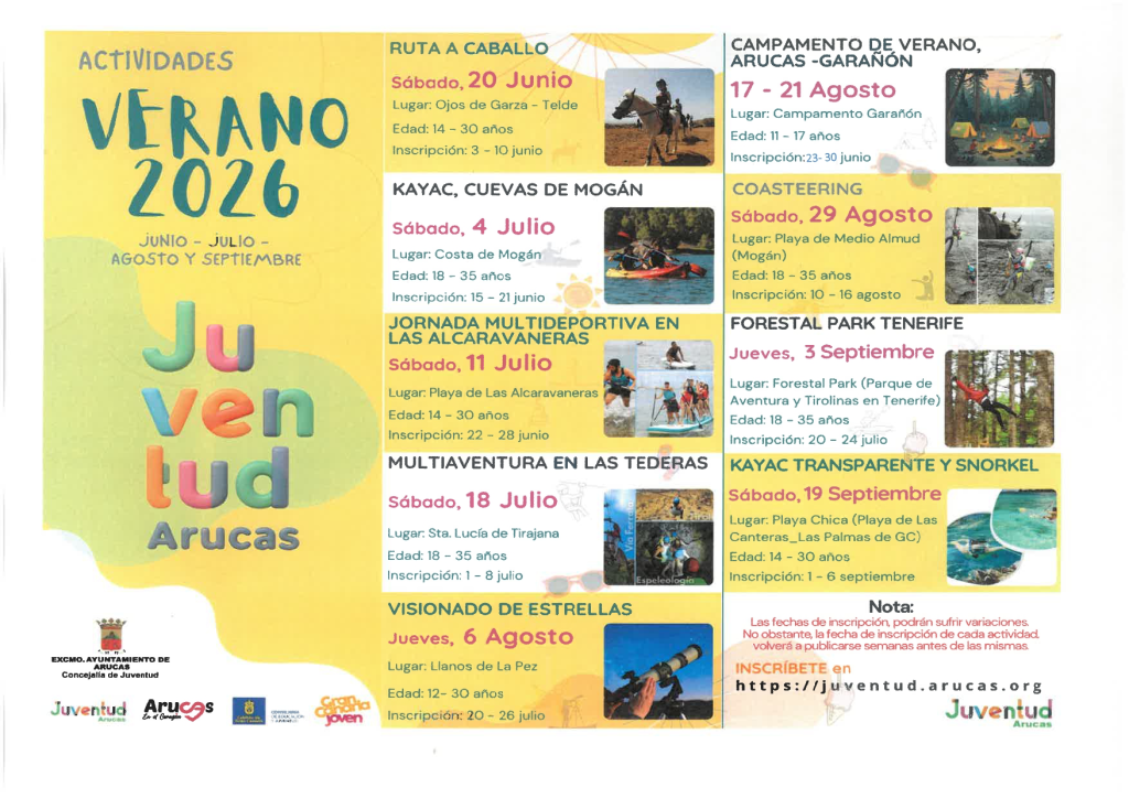 Arucas verano joven 2026 — Gran Canaria