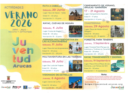 Arucas verano joven 2026
