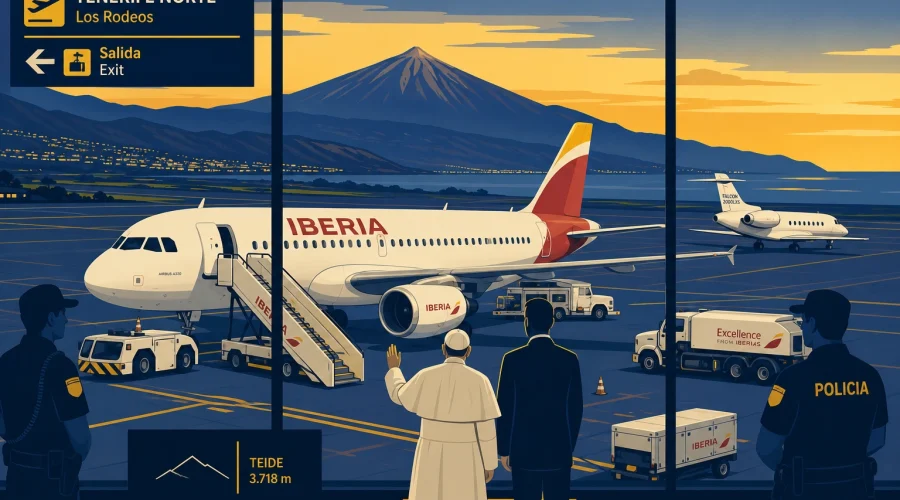 El viento de cola que frustró el viaje papal: la avería que puso a prueba a Los Rodeos