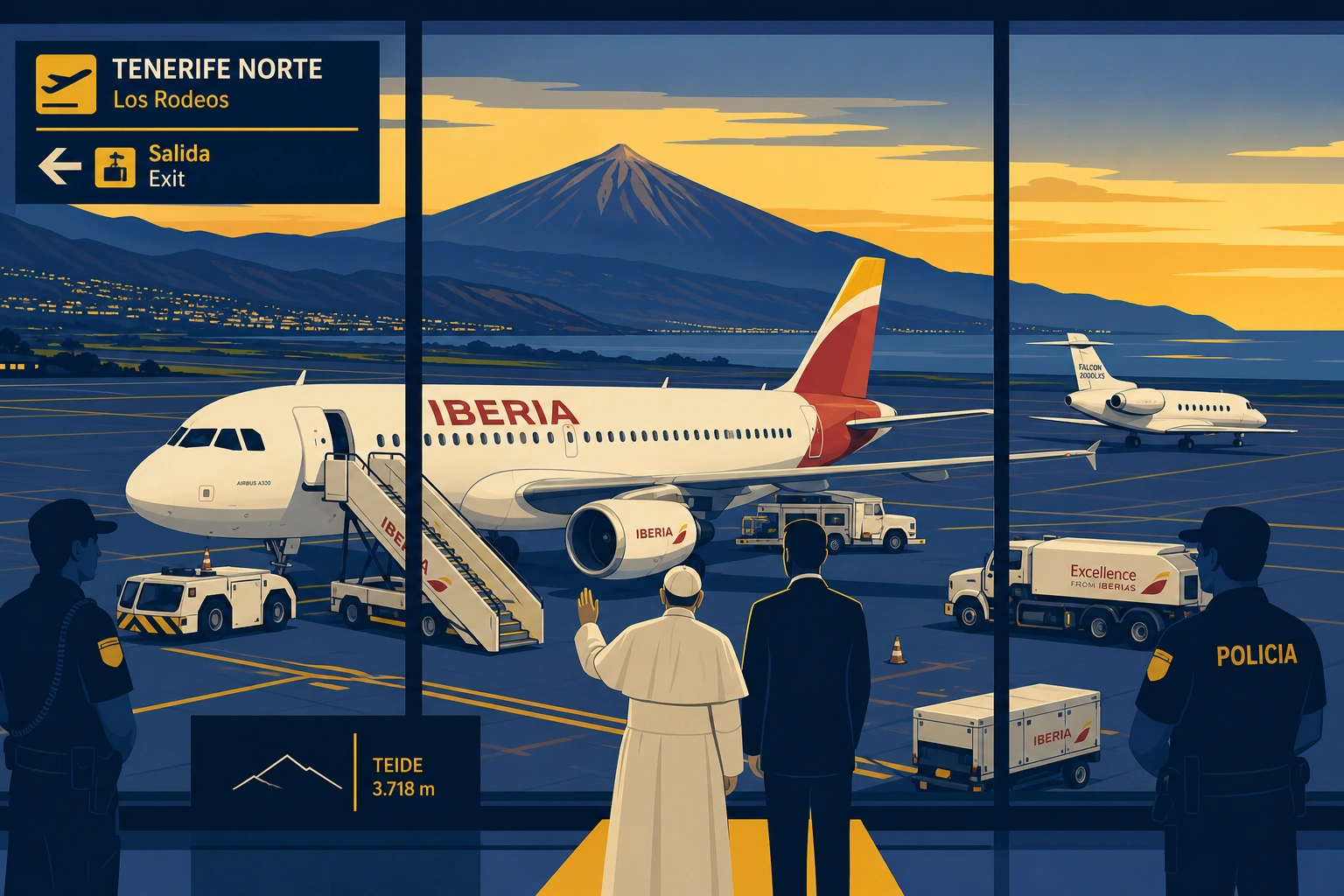 El viento de cola que frustró el viaje papal: la avería que puso a prueba a Los Rodeos