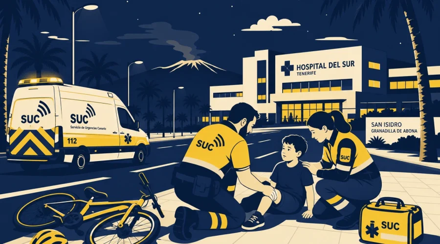 Emergencias en el sur de Tenerife: dos menores hospitalizados en accidentes separados por 27 minutos