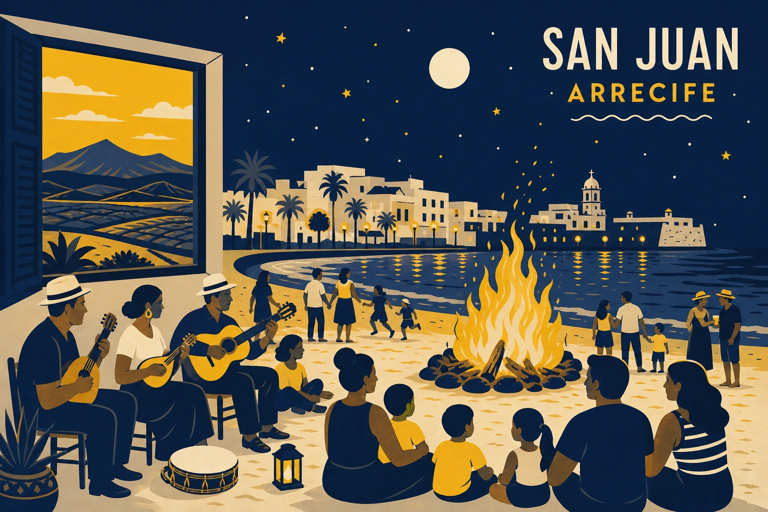 Once barrios, una sola llama: la noche de San Juan revive la esencia de Arrecife