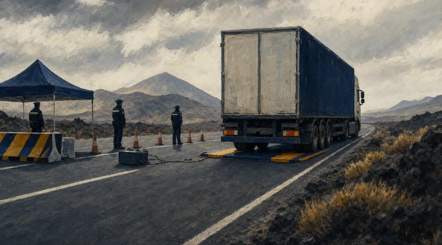 Cuatro camiones inmovilizados por exceso de carga en Tenerife, dentro de un operativo que suma 27 infracciones