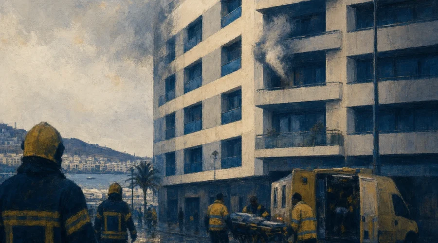 Dos niños hospitalizados por inhalación de humo en un incendio en la calle Manuel de Falla de Las Palmas