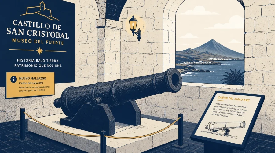 El cañón que dormía bajo el Cabildo: Tenerife exhibe un testigo de su defensa atlántica