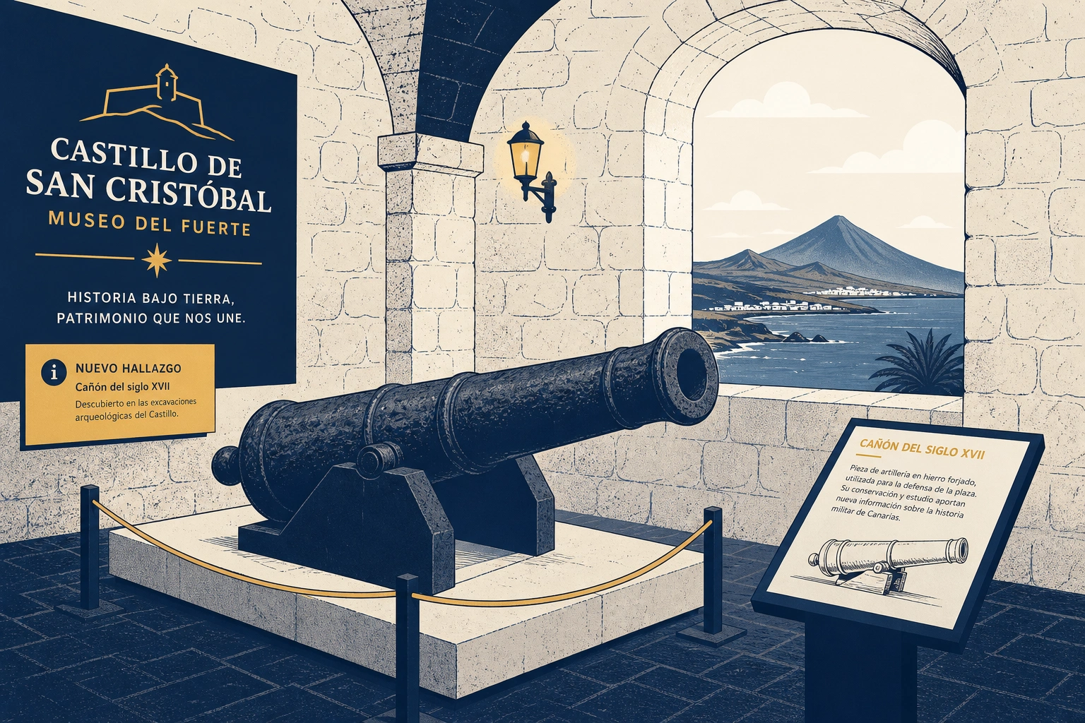 El cañón que dormía bajo el Cabildo: Tenerife exhibe un testigo de su defensa atlántica