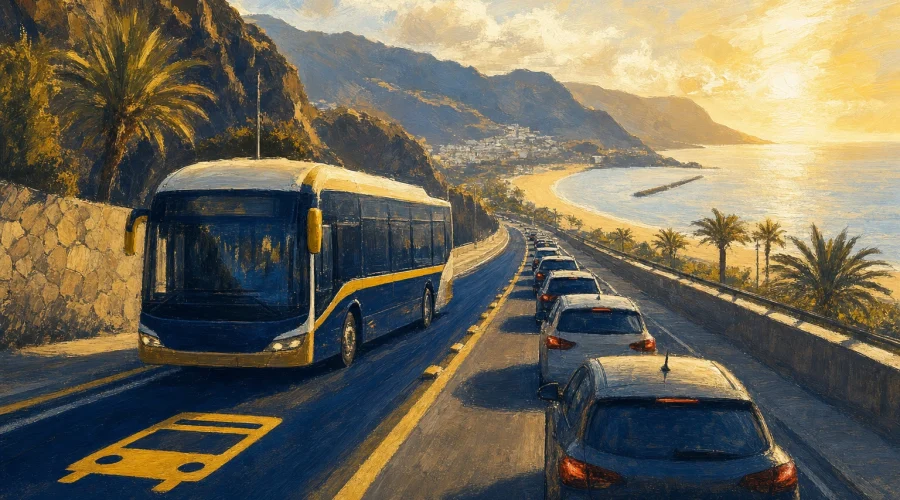 La ola de calor reactiva el carril bus hacia Las Teresitas durante el fin de semana