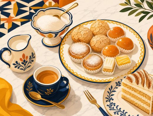Cafe y dulces tradicionales canarios - ilustracion Canarias.app