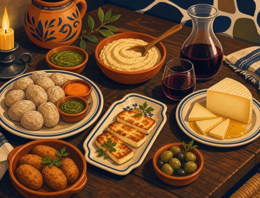 Mesa de tasca y guachinche canario - ilustracion Canarias.app