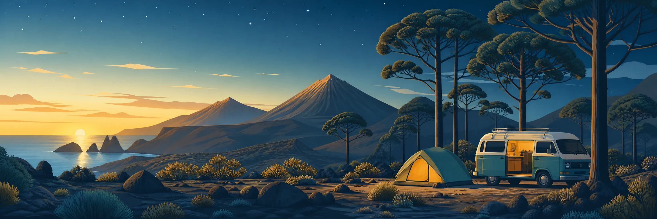 Camping y autocaravana en Canarias: naturaleza y pinares