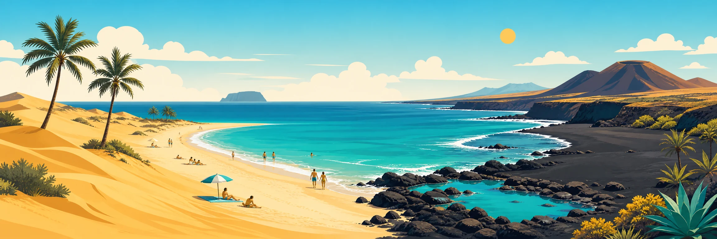 Playas de Canarias: dunas doradas, agua turquesa y costa volcánica