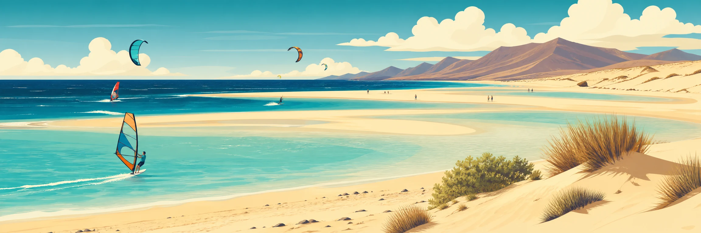 Playa de Sotavento (Fuerteventura): windsurf, kite y laguna