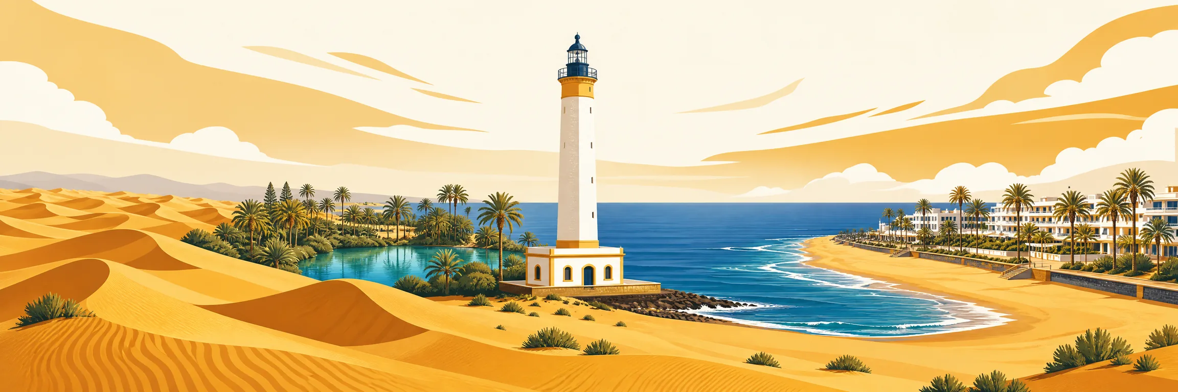 Qué ver en Maspalomas: las dunas protegidas, el Faro, La Charca y el palmeral, y las playas del sur de Gran Canaria