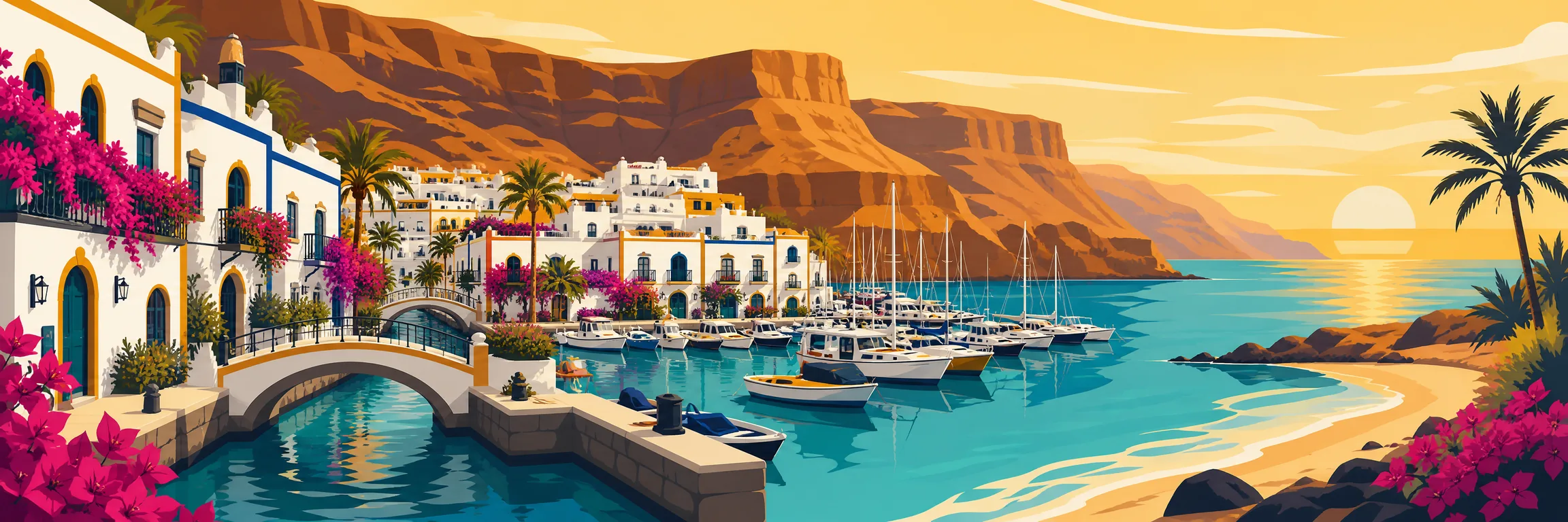 Qué ver en Mogán: Puerto de Mogán, canales, pequeña Venecia, playas, valle y barcos en el suroeste de Gran Canaria