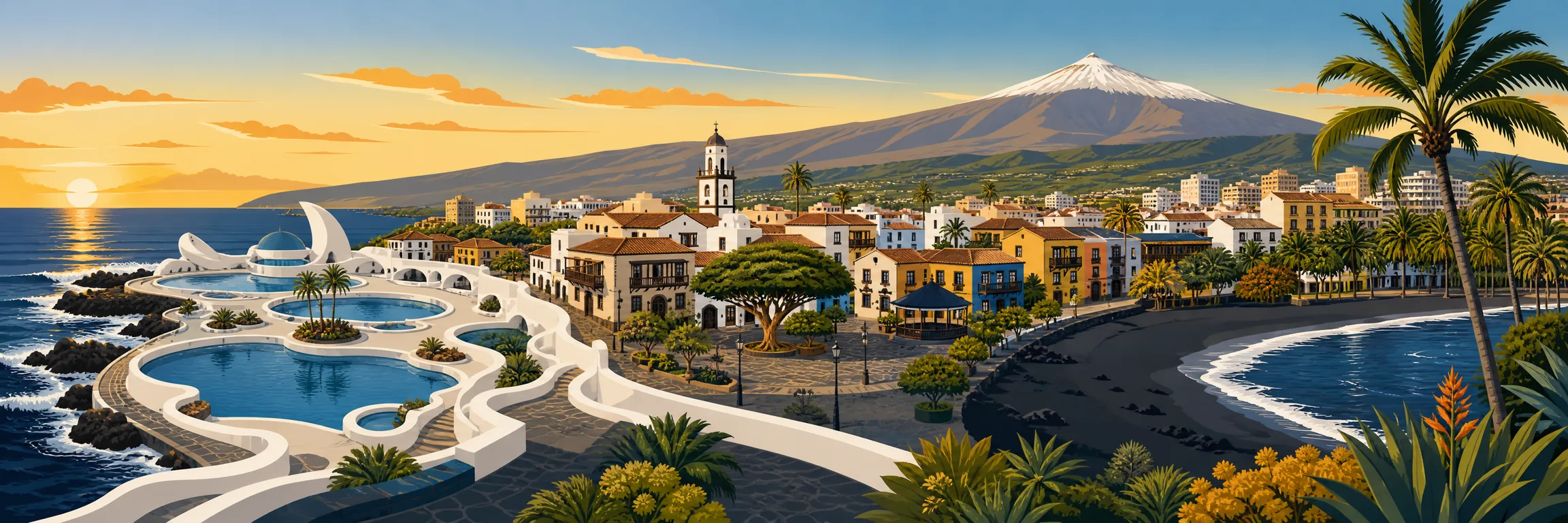 Qué ver en Puerto de la Cruz: el Lago Martiánez de César Manrique, la Plaza del Charco, Playa Jardín y el casco histórico