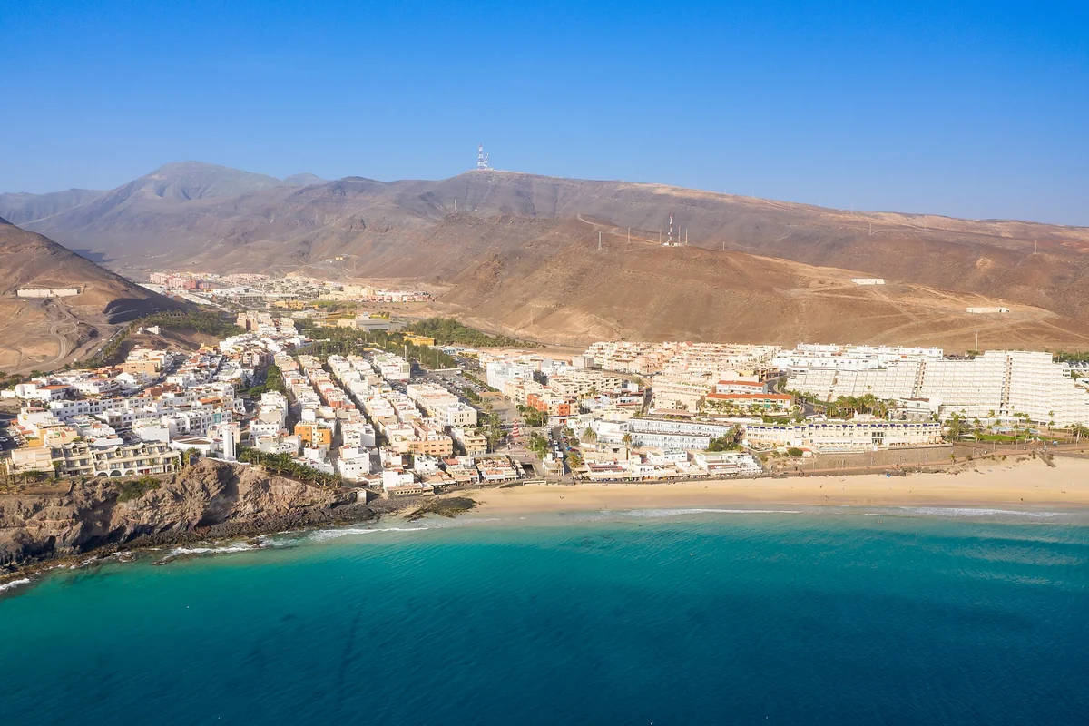 Morro Jable, Playa del Matorral y el faro, Fuerteventura