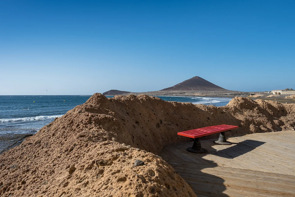 El Médano y Montaña Roja, viento, playa y sur menos resort, Tenerife